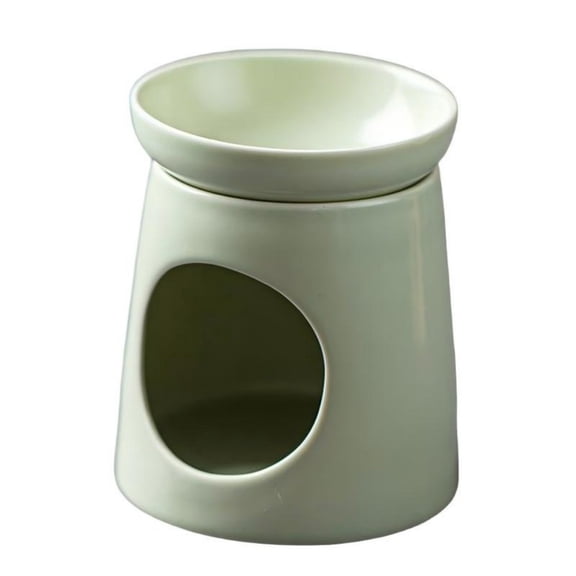 Light Green Ceramic Wax Melt Warmer Minimalist Tealight Candle Oil Burner for Essential Oils & Wax Melts Decorative Aromatherapy Diffuser Home Decor