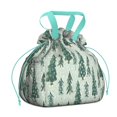 thumbnail image 1 of Light Green Christmas Tree Pattern Drawstring Lunch Bag Women - Drawstring Lunch Bag Insulated for Work Office - Stain-Resistant Large Lunchbags for Women with Multi-Pockets, 1 of 6