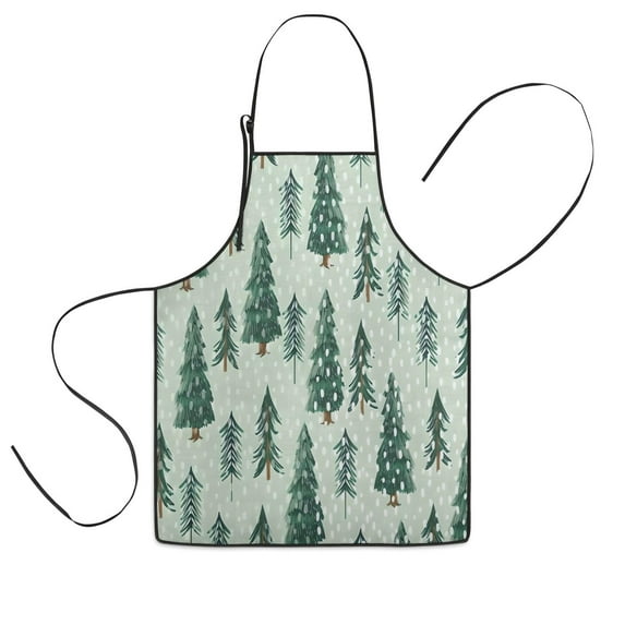 Light Green Christmas Tree Pattern Kids Aprons for Girls and Boys,Adjustable Neck Strap Toddler Aprons for Kids Cooking Baking