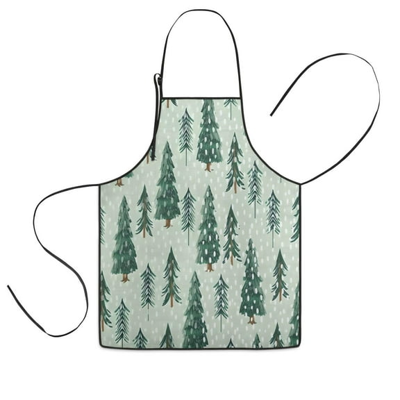 Light Green Christmas Tree Pattern Kids Aprons for Girls and Boys,Adjustable Neck Strap Toddler Aprons for Kids Cooking Baking