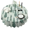 thumbnail image 1 of Light Green Christmas Tree Pattern Round Tablecloth 60"x60",Wrinkle Wipeable Table Cloth for Kitchen Dining Room Picnic Patio Party, 1 of 6