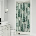 thumbnail image 1 of Light Green Christmas Tree and Snow Pattern Shower Curtain 36"x72" ,Bathroom Decorative Shower Curtains Set with 12 Hooks,Modern Waterproof Washable Shower Curtain, 1 of 6