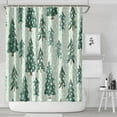 thumbnail image 1 of Light Green Christmas Tree Pattern Shower Curtain 84"x72" ,Bathroom Decorative Shower Curtains Set with 12 Hooks,Modern Waterproof Washable Shower Curtain, 1 of 6