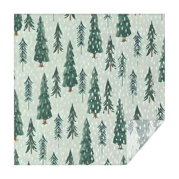 Light Green Christmas Tree Pattern Square Tablecloth,Waterproof Square Table Cover,Wipeable Spillproof Washable Table Cover for Home Kitchen Party Decor 52"x52"(132x132cm)