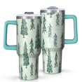 thumbnail image 1 of Light Green Christmas Tree Pattern Tumbler with Handle and Lid,40oz Double Wall Vacuum Insulated Tumbler,Cups Gift for Women and Men, 1 of 7