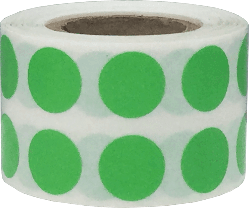 0.5 Inch Round Color Coding Dot Stickers - 1000pcs Light Green Labels For Pricing, Organizing & Toddler Learning