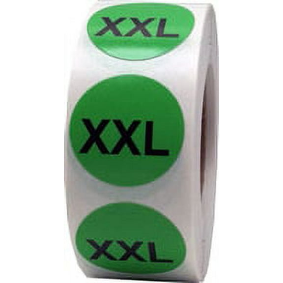 Light Green Clothing Size XXL Stickers | 0.75" Inch Round | 500 Pack