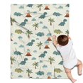 thumbnail image 1 of Light Green Dinosaurs Volcanoes Pattern Blanket,Comfortable Soft Flannel Throw Blanket,All Season,Warm Lightweight Blankets for Sofa Bed Couch Living Room Chair,30"x40", 1 of 4