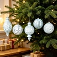 thumbnail image 1 of Light Green Embossed Vintage Christmas Ball Ornament Set Shatterproof Hanging Baubles for Xmas Tree Decor, 1 of 9