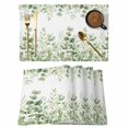 thumbnail image 1 of Light Green Eucalyptus Leaves Placemats Set of 6, Watercolor Spring Summer Botanical Placemats for Dining Table, Place Mats for Kitchen Tabletop, Waterproof Wipeable Dining Table Mats Set, 1 of 9