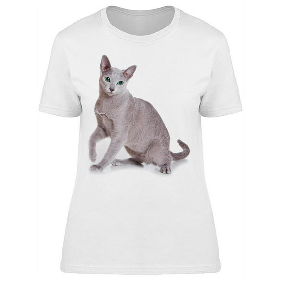 Light Green-Eyed Russian Blue T-Shirt Women -Image by Shutterstock, Female XX-Large