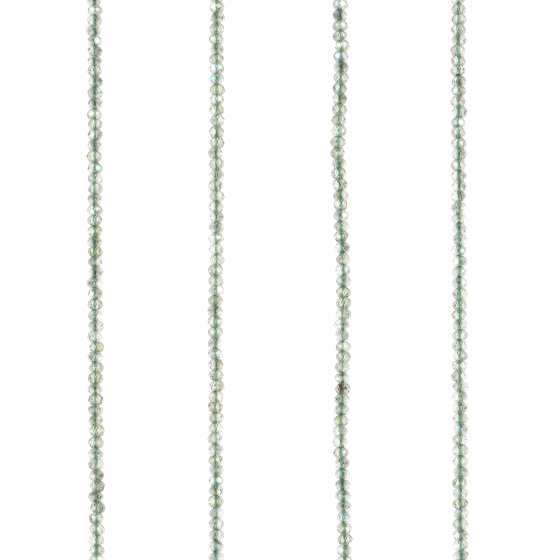 Bead Landing Light Green Faceted Glass Rondelle Beads - 2mm Bead Size, 28" String Length for DIY Jewelry Projects, 12 Pack