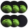 thumbnail image 1 of Light Green Fruit Coasters Set of 6, Absorbent Coasters for Drinks, Modern Minimalist Decor Black Background Coaster for Desk Coffee Table Protection, Home Decor House Warming Gifts 4", 1 of 8