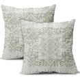 thumbnail image 1 of Light Green Gray Ethnic Boho Throw Pillow Covers 20X20 Inch Set of 2 Bohemian Carpet Pattern Vintage Pillow Cases Grey Floral Pillow Cover Farmhouse Home Decor for Sofa Couch Porch Outdoor, 1 of 5