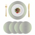 thumbnail image 1 of Light Green Grey Ombre Round 13 Inch Placemats Set of 4, Modern Gradient Abstract Art HeatResistant Non Slip Place Mats for Dining Table, Wipeable Braided Kitchen Table Mats for Housewarming, 1 of 9