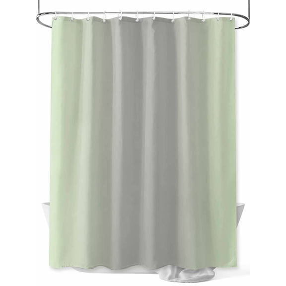 Light Green Grey Ombre Standard Shower Curtain Set, Waterproof Shower Curtains for Bathroom, Modern Gradient Abstract Art Washable Fabric Cloth Bath Curtain for Bathtub with Hooks 72x72 Inches