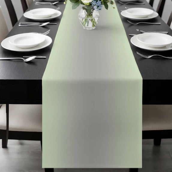 Light Green Grey Ombre Table Runner 90 Inches Long, Modern Gradient Abstract Art Kitchen Coffee Dining Table Decoration for Home Party Birthday Wedding Home Decor 13x90 Inches
