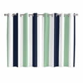 thumbnail image 1 of Light Green Navy Blue Striped Kitchen Curtains 72 Inch Length, Farmhouse Stripe Art Grommet Top Bedroom Living Room Curtains, Light Filtering Cafe Curtain Drapes 2 Panels Set 104''x72'', 1 of 9