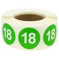 thumbnail image 1 of Light Green Number 18 Stickers 0.75 Inch 500 Labels On A Roll, 1 of 1