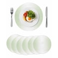 thumbnail image 1 of Light Green Ombre Round 15 Inch Placemats Set of 6, Modern Gradient Abstract Art HeatResistant Non Slip Place Mats for Dining Table, Wipeable Braided Kitchen Table Mats for Housewarming, 1 of 9
