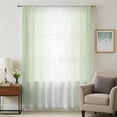 thumbnail image 1 of Light Green Ombre Sheer Curtains 54 Inches Long, Modern Gradient Abstract Art Light Filering Curtains, Breathable Simi Curtain Privacy Drapes for Kitchen Bathroom Nursery Small Window Treatment, 1 of 9