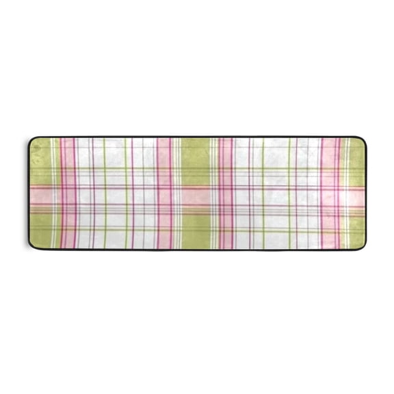 Light Green Pink Line Runner Rug for Hallways Kitchen Non Slip 2'x 6' Washable Hall Carpet for Bedroom Entryway Laundry Room