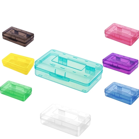 Light Green Plastic Pencil Case, Large Hard Pencil Box with Snap-Tight Lid, Cute Organizer for Kids’ School and Craft Supplies