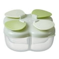 thumbnail image 1 of Light Green Portable Formula Dispenser - Powder Container with Individual Sealed Lids for Travel Outdoor Snack Storage, 1Pcs, 1 of 8