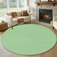 thumbnail image 1 of Light Green Round Rugs 8ft, Farmhouse Solid Green Color Modern Art Non Slip Washable Rug Runner, Low Pile Indoor Floor Carpet Mat Bathroom Rugs for Living Room, Bedroom, Kids Room, 1 of 9