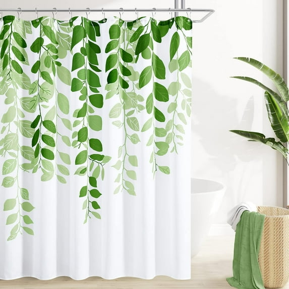 Light Green Spring Shower Curtain for Bathroom Sage Eucalyptus Cloth Shower Curtain Set Farmhouse Leaf Floral Bathroom Decor Lime Green Floral Watercolor Leaves Spring Bath Curtain 72x72
