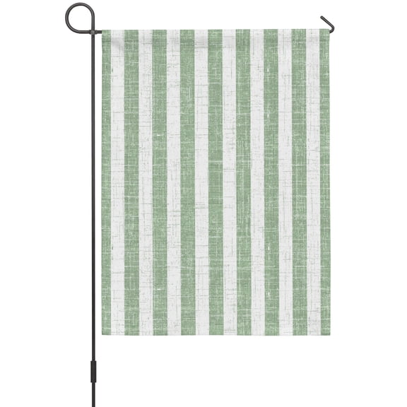 Light Green Stripes House Flags For Outdoor, Modern Abstract Linens Farmhouse Small Double Side Yard Flags Weather Proof House Decor for Lawn Outside Holiday 28 x 40 Inches