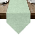 thumbnail image 1 of Light Green Table Runner Linen Burlap Table Runner 72 Inches Long Rustic Farmhouse Solid Color Dresser Scarves for Kitchen Island Coffee Dining Room Party Wedding Banquet Holiday Decoration 14"x72", 1 of 8