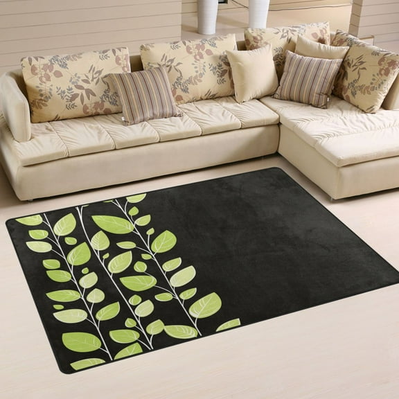 Light Green Vines Soft Polyester Area Rug 31''x20'', Non Slip, Memory Foam, Water Absorbent