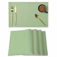 thumbnail image 1 of Light Green Watercolor Placemats Set of 6,Wipeable Washable Table Mats for Dining Tables, Solid Color Place Mats for Kitchen Event Party Tabletop Decor, 1 of 9
