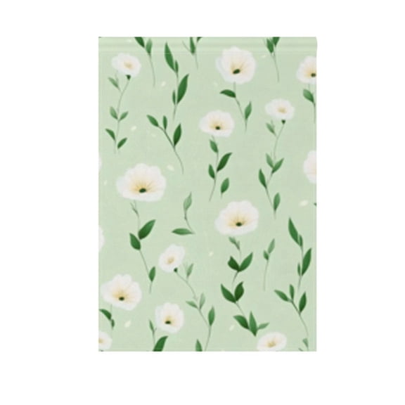 Light Green White Florals Garden Flag Double Sided 12 x 18/28 x 40 Inch Yard Flag Home Outdoor Yard Patio Lawn Decor