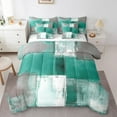 Light Green White Grey Queen Comforter Set 7Piece Aesthetic Bed in a