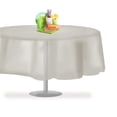 thumbnail image 1 of Light Grey 6 Pack Premium Disposable Plastic Tablecloth 84" Inch Round Table Cover By Grandipity, 1 of 7