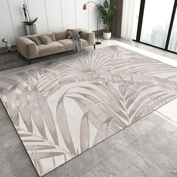 Light Grey Banana Leaf Area Rug, Retro Splicing Indoor Non-Slip Kids Rugs, Machine Washable Breathable Durable Carpet For Living Room Bedroom Front Entrance Floor Decor 2x3ft