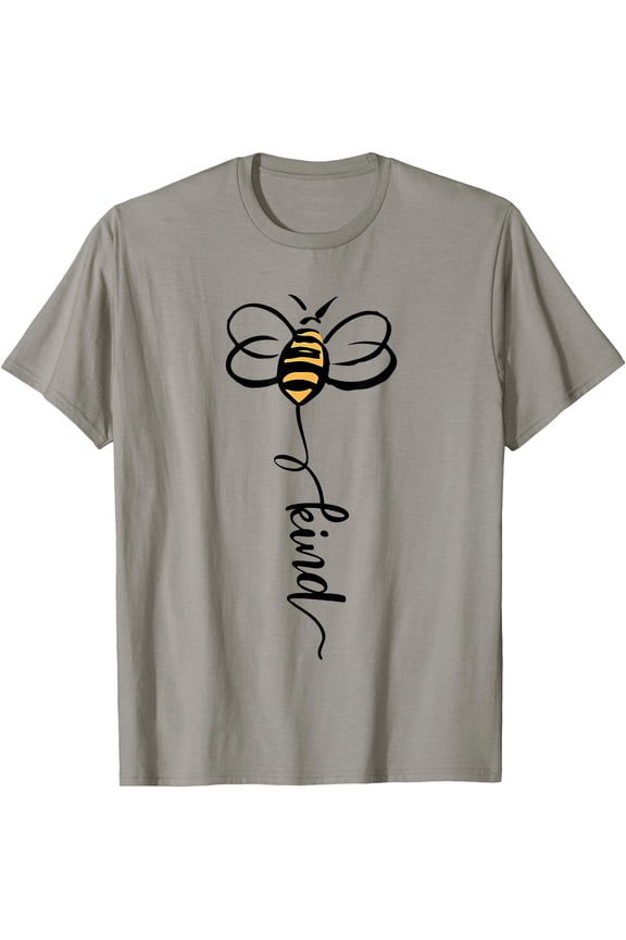 Light Grey Bee Kind T-Shirt with Stylish Bee Design for Positive Vibes