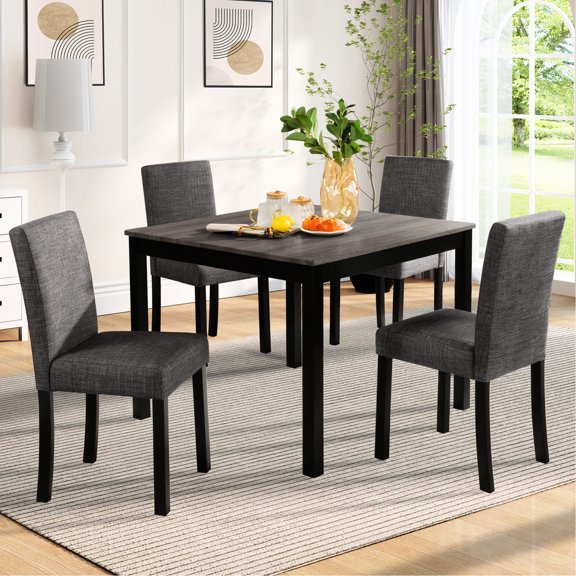 Light Grey & Black Dining Ensemble | Fits Any Dining Room | Guarantees Long-Term Use