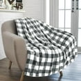 thumbnail image 1 of Light Grey Buffalo Plaid Throw Blanket for Couch, Soft Checkered Flannel Fleece Blanket for Sofa, Grey White Plaid Decorative Couch Throw, Warm Cozy All Season Fall Blanket Decor Gift, 50x60, 1 of 6