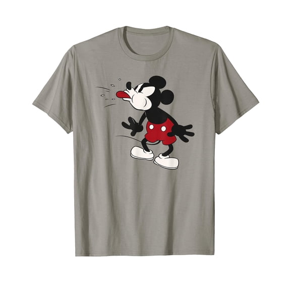 Light Grey Cartoon Character Playful Expression T-Shirt for Fun Casual Wear