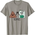 thumbnail image 1 of Light Grey Cartoon Poop and Milk High-Five T-Shirt for GI Nurses and Gastroenterologists, 1 of 5
