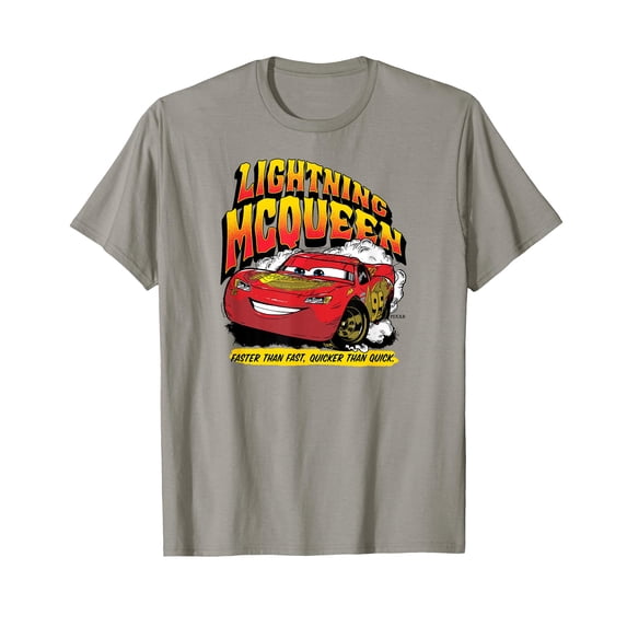 Light Grey Cartoon Race Car Graphic T-Shirt for Fun Retro Style