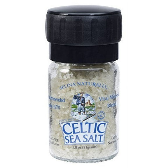 Light Grey Celtic Sea Salt Mini Grinder, 1.8 Ounces