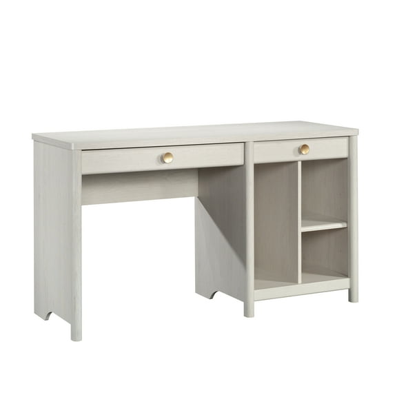 Light Grey Computer Desk with 2 Drawers and Adjustable Shelf