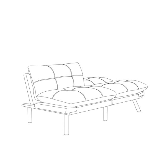 Light Grey Convertible 2-Seater Sofa Bed / Fits Small Apartment, 800 lbs Capacity