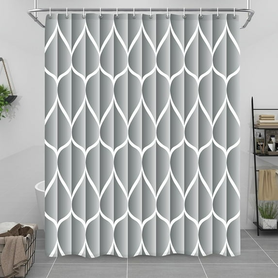 Light Grey Fabric 72 x 72 Inch Cloth Shower Curtain, Waterproof Design and Polyester, Quick-Drying, Heavy Duty Shower Curtains Set for Bathroom, Machine Washable with 12 Metal Hooks