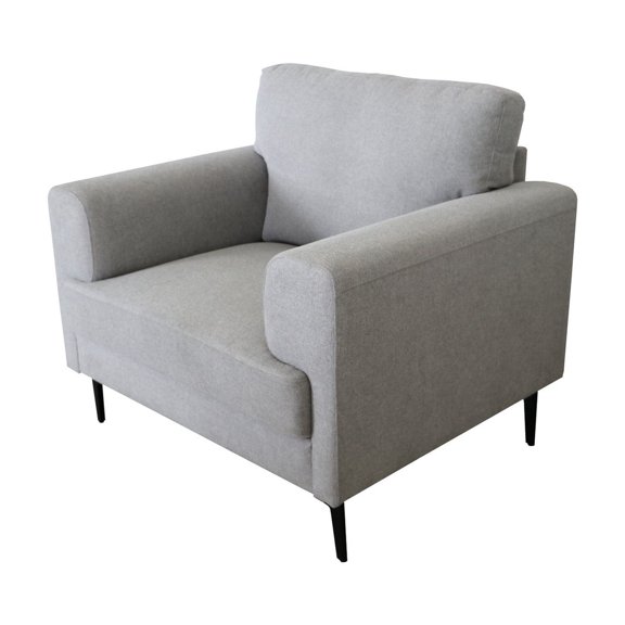 Light Grey Fabric Chair with Structured Support / Balanced Seating Experience in Living Areas