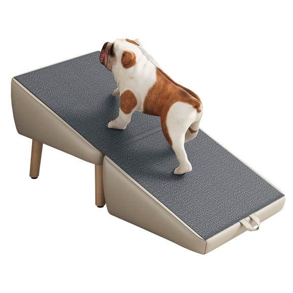 Light Grey Foldable Dog Stairs & Ramp for Small Dogs Cats